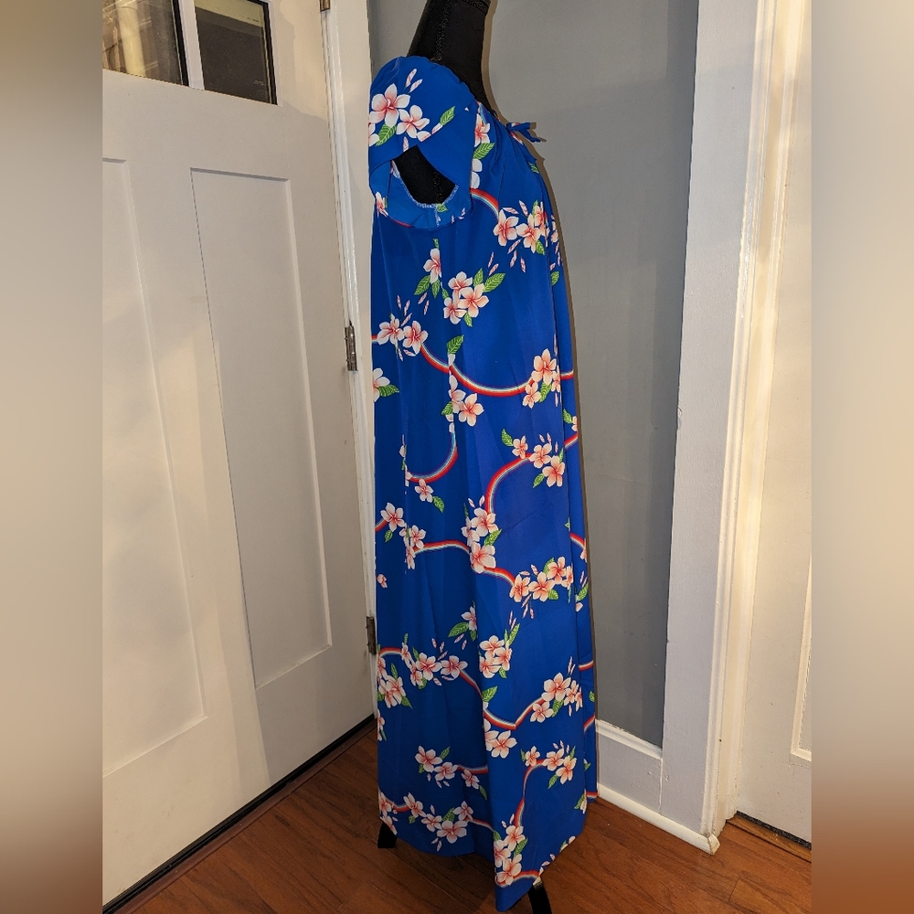 Hilo Hatties Vintage Hawaiian Maxi Dress Small Tropical Floral Beach - Picture 3 of 11